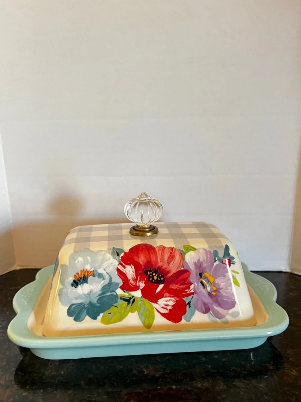 The Pioneer Women Sweet Romance Ceramic Double Stick Butter Dish Floral Ceramic